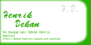 henrik dekan business card
